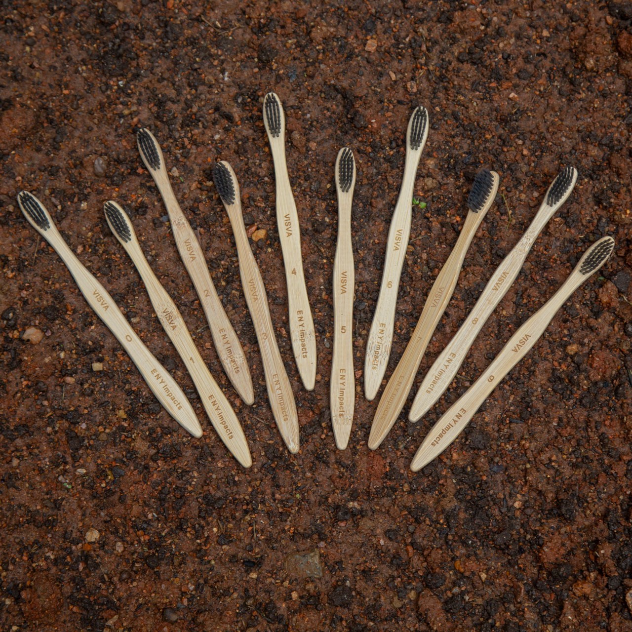 Adult Bamboo Toothbrushes(Pack of 10) - S Curve Bamboo Handle with Biodegradable PBT Fibre Bristles - Image 2