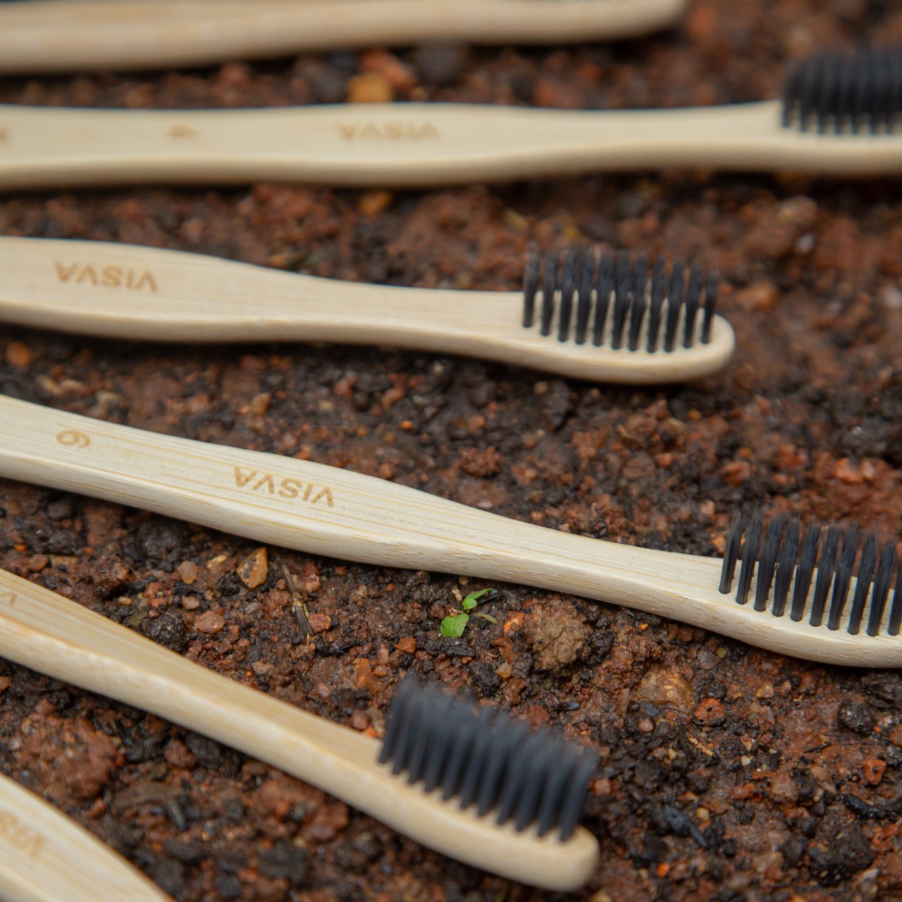 Adult Bamboo Toothbrushes(Pack of 10) - S Curve Bamboo Handle with Biodegradable PBT Fibre Bristles